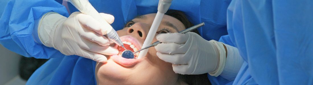 Dentist checking dental health