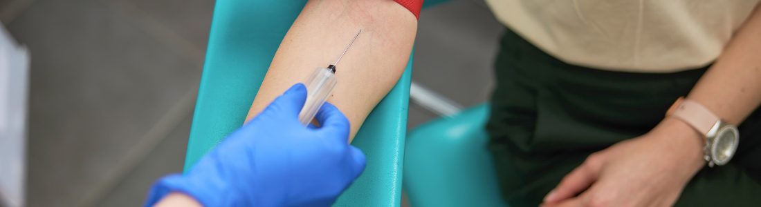 Patient having blood test