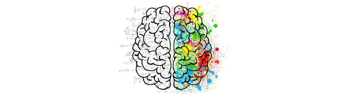 Brain diagram illustrating psychological symptoms