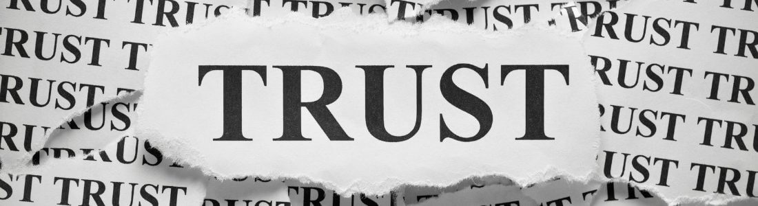 The word TRUST symbolic of a personal injury trust