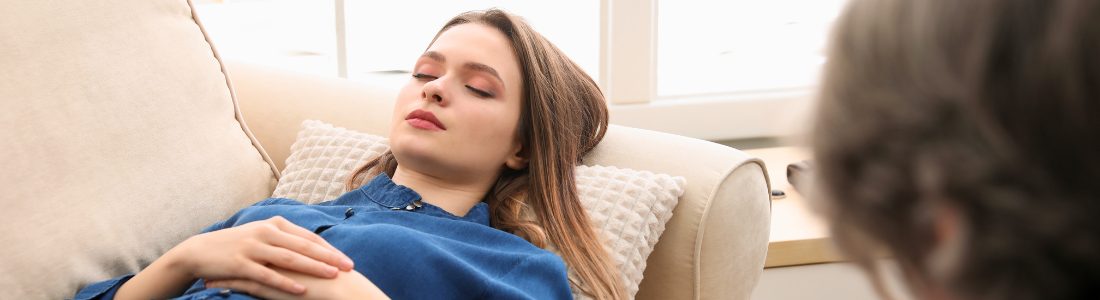 Woman under hypnosis for CRPS